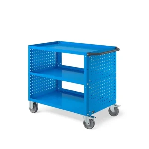 Vendita Finale Carrello a tre ripiani Clever Large Fami piano in acciaio, portata 300kg + 2 pannelli forati