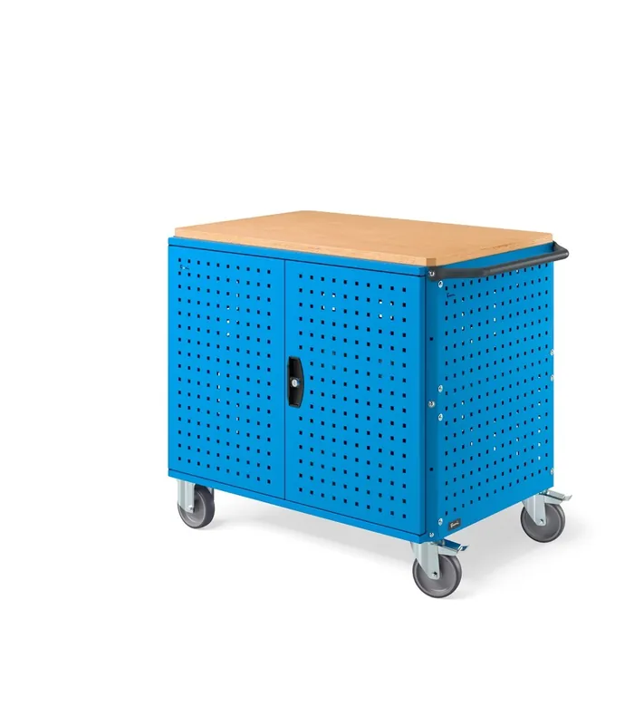 Carrello a tre ripiani Clever Large Fami piano in legno chiuso 300kg Pagamento Sicuro