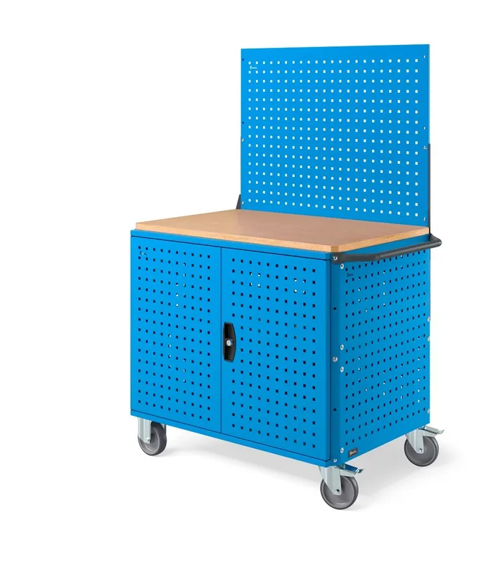 Carrello a tre ripiani Clever Large Fami piano in legno, chiuso e parete forata, 300kg Economico