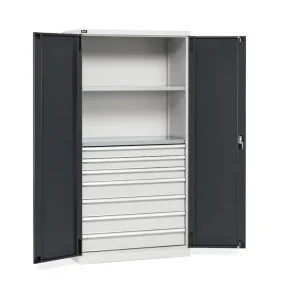 Armadio ante battenti Fami Perfom 1023x555x2000mm con 2 ripiani e 7 cassetti, portata 800 Kg Professionale