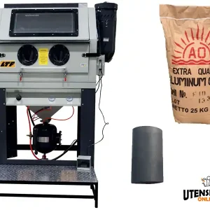 Sabbiatrice Unicraft KUS con serbatoio a pressione + sabbia corindone bruno 25Kg Must-Have