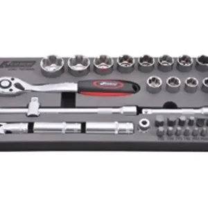 Occasione Set 35 bussole e inserti Kravm con cricchetto a 72 denti, attacco 1/2"