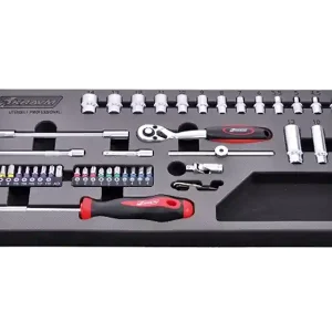 Set 45 bussole e inserti Kravm con cricchetto a 72 denti, attacco 1/4" Offerta Lampo