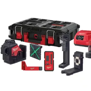 Ultimissimo Modello Kit livella laser Milwaukee M12 3PL a 3 linee verdi con accessori