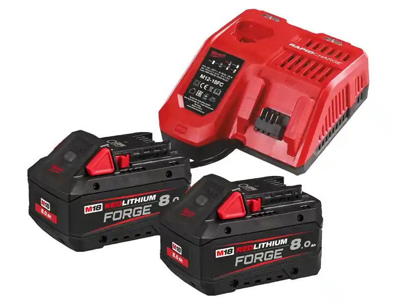 Prezzo Basso Energy Pack Milwaukee con 2 batterie M18 Forge 8.0Ah e caricabatterie rapido