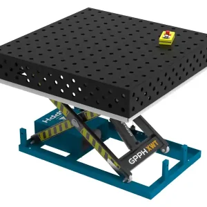 Banco per saldatura SteelMax idraulico GPPH 1,2x1,2mt spessore 15mm, fori 28mm Offerta Limitata