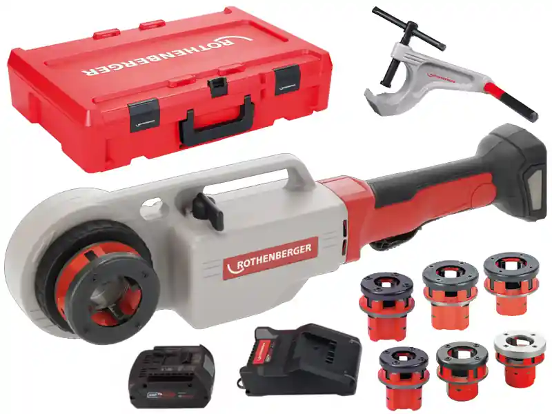 Rothenberger filiera Supertronic 2000E AMPShare con batteria, caricabatterie e 6 testine BSPT 1/2-2" Bestseller