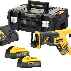 Sega universale compatta DeWalt DC367 tagli 300mm in kit con 2 batterie 5,0Ah Powerstack Prezzo Basso