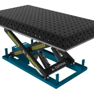 Reso Gratuito Banco per saldatura SteelMax idraulico GPPH 2x1mt spessore 15mm, fori 28mm
