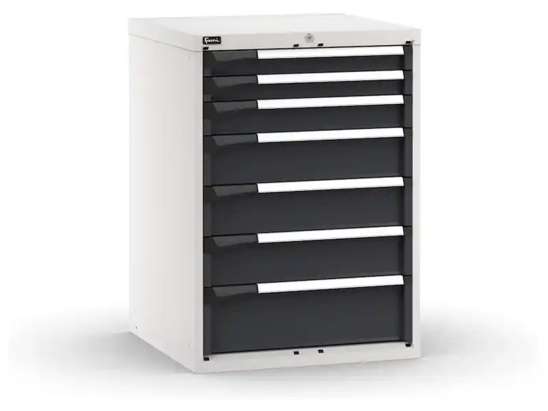 Miglior Prezzo Cassettiera Fami Master 714x726x1000mm bicolore con 7 cassetti ad estrazione telescopica
