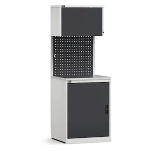 Ultima Occasione Arredo modulare Fami GARAGE003 con armadio ad anta e piano acciaio, 714mm