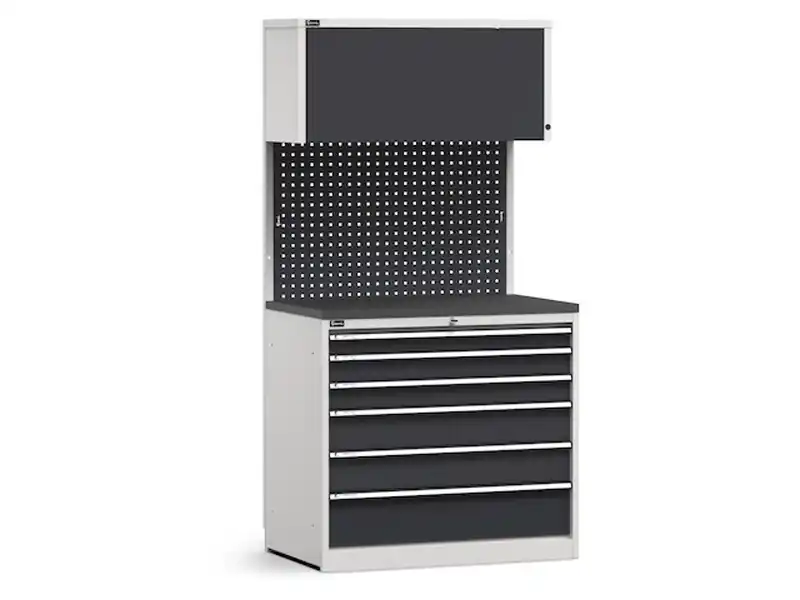 Arredo modulare Fami GARAGE013 con cassettiera 6 cassetti e piano gommato, 1020mm Promozione Esclusiva