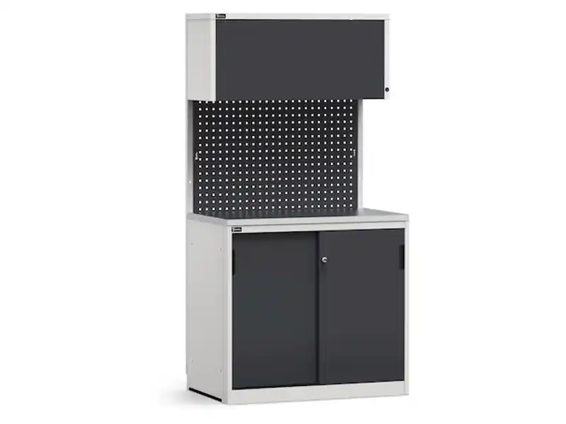 Arredo modulare Fami GARAGE018 con armadio anta scorrevole e piano acciaio, 1020mm Occasione