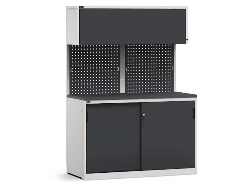 Arredo modulare Fami GARAGE031 piano gommato con armadio ante scorrevoli, 1428mm Più Venduto