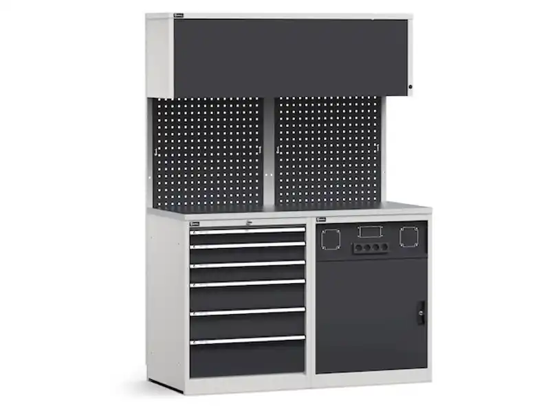 Ordina Subito Arredo modulare Fami GARAGE034 piano acciaio con cassettiera e armadio tecnico, 1428mm