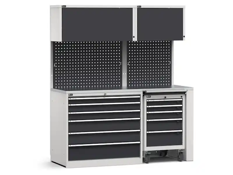 Ordina Subito Arredo modulare Fami GARAGE036 piano acciaio con cassettiera e carrello, 1734mm