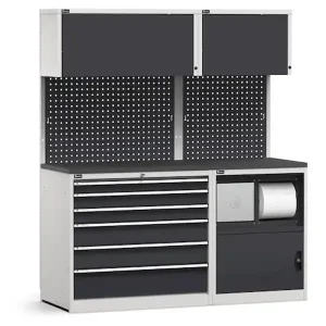 Super Prezzo Arredo modulare Fami GARAGE040 piano gommato con cassettiera e vano rifiuti, 1734mm