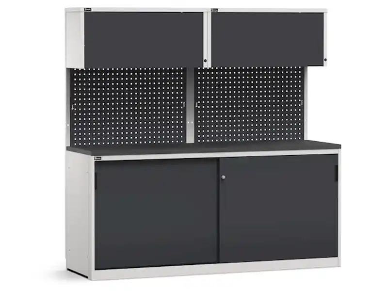 Arredo modulare Fami GARAGE054 piano gommato e armadio con ante scorrevoli, 2040mm Offerta Lampo