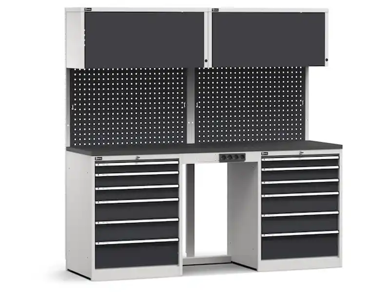 Acquista Ora Arredo modulare Fami GARAGE064 piano gommato e 2 cassettiere, 2040mm