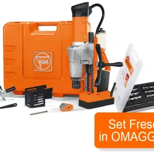 Trapano magnetico Fein KBM 65 UQW con punta a corona per metallo, 1300W + Set frese in OMAGGIO Solo Oggi