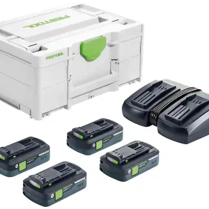Set di ricarica Festool SYS 18V con 4 batterie BP18 da 4,0 Ah e carica batterie TCL 6 DUO Sconto