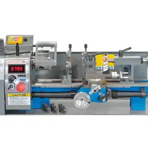 Quantità Limitata Tornio parallelo da banco Fervi 0506 per metalli con avanzamenti automatici longitudinali, 0,6kW