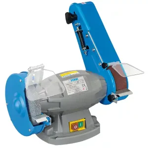 Più Venduto Smerigliatrice da banco combinata Fervi S383 con mola e nastro di levigatura 0,4 kW