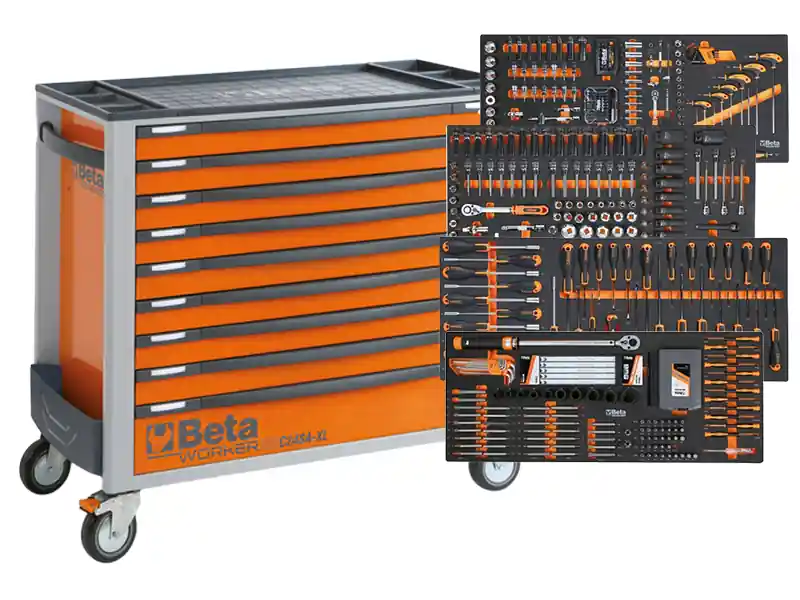 Cassettiera mobile Beta Worker BW 2400S XL9/E-XXL con 9 cassetti e 716 utensili inclusi + Cuffie Vendita Finale
