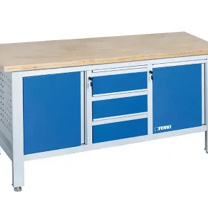 Banco da lavoro Fervi B009/B2 con piano in legno e 3 cassetti 1690x600x865 mm Subito Disponibile
