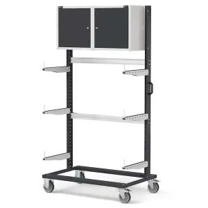 Acquista Ora Carrello rastrelliera Fami Bin Cart 1013 con pannello forato e pensili, 1067x668x1965mm