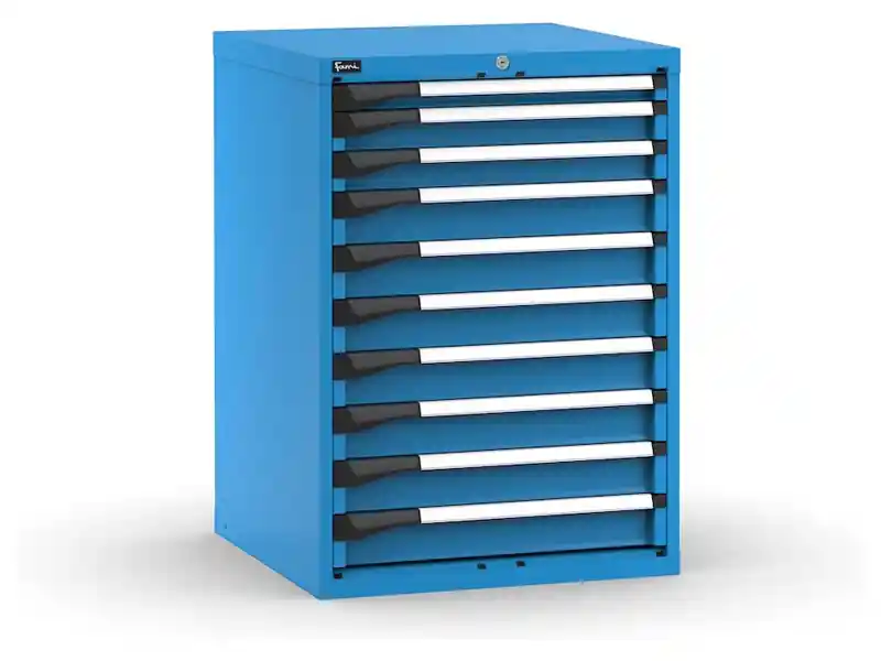 Economico Cassettiera Fami Master blu a 10 cassetti ad estrazione totale 714x726x1000mm