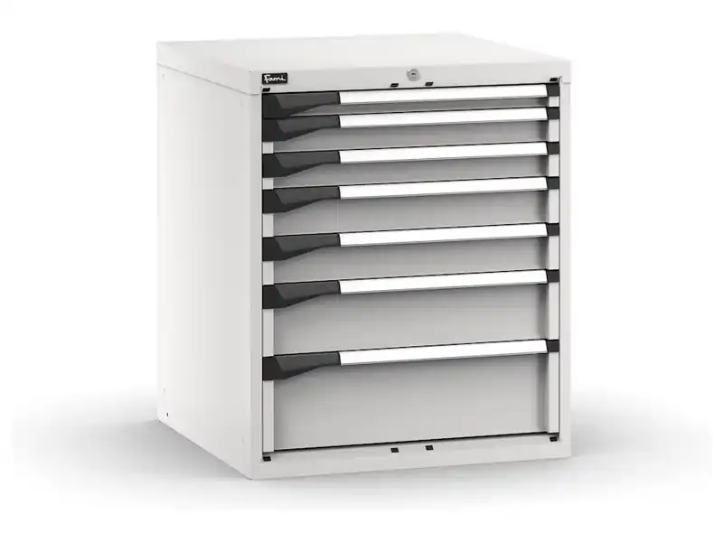 Cassettiera Fami Master grigio a 7 cassetti ad estrazione totale 714x726x850mm Soddisfatti O Rimborsati