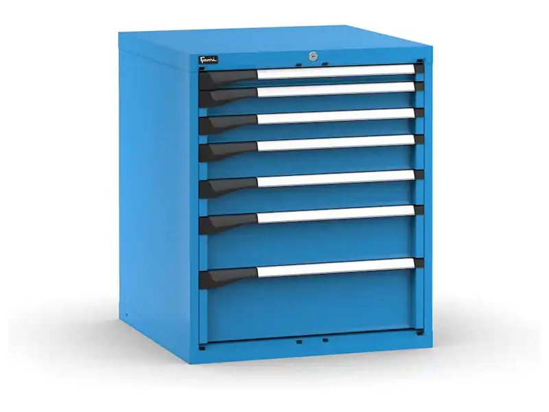 Economico Cassettiera Fami Master blu a 7 cassetti ad estrazione regolabile 714x726x850mm