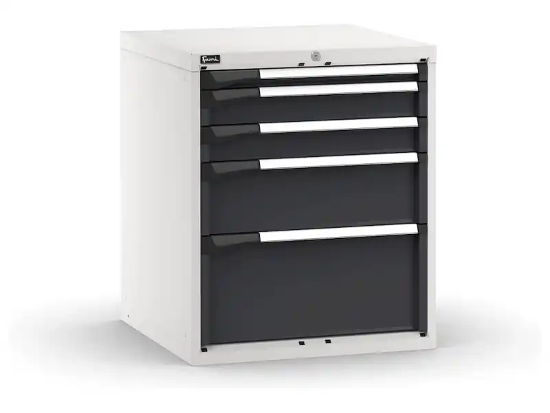 Pagamento Sicuro Cassettiera Fami Master grigio antracite a 5 cassetti ad estrazione totale 714x726x850mm