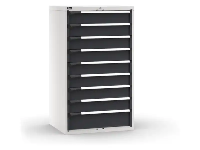 Compra Online Cassettiera Fami Master grigio antracite a 9 cassetti ad estrazione totale 867x726x1500mm