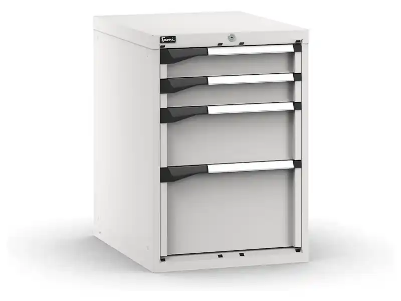 Cassettiera da banco Fami Master grigio con 4 cassetti regolabili 561x726x800mm Promozione