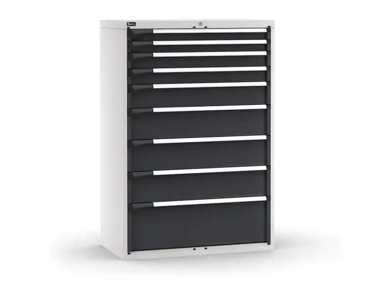 Popolare Cassettiera Fami Master bicolore a 9 cassetti ad estrazione regolabile 1020x573x1500mm