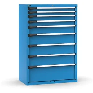 Ultimissimo Modello Cassettiera Fami Master blu a 9 cassetti ad estrazione totale 1020x573x1500mm