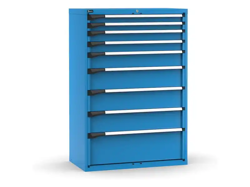 Ultimissimo Modello Cassettiera Fami Master blu a 9 cassetti ad estrazione totale 1020x573x1500mm