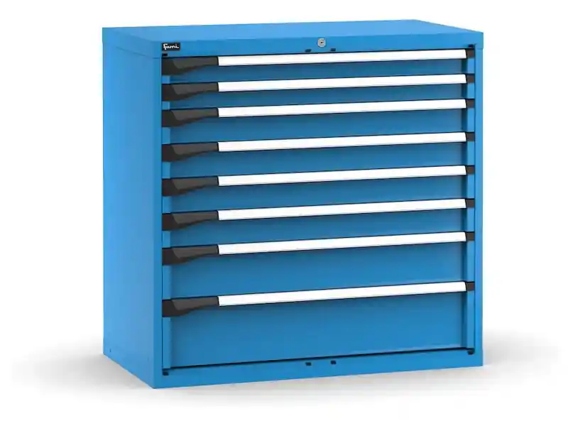 Compra Oggi Stesso Cassettiera Fami Master blu a 8 cassetti ad estrazione totale 1020x573x1000mm