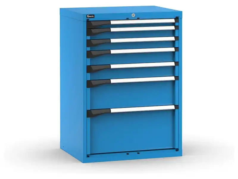 Popolare Cassettiera Fami Master blu a 7 cassetti per materiali voluminosi 714x573x1000mm
