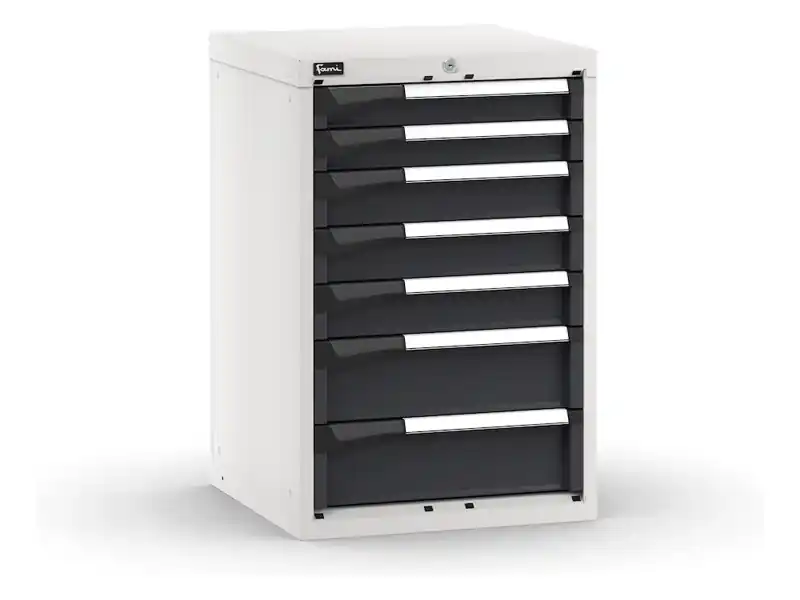 Cassettiera da banco Fami Master bicolore a 7 cassetti ad estrazione regolabile 561x573x850mm Esclusivo