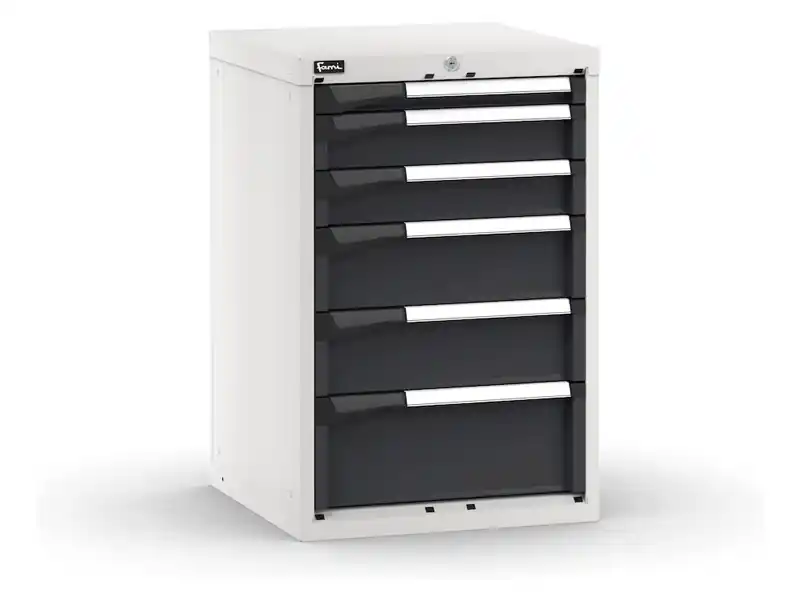 Offerta Lampo Cassettiera da banco Fami Master bicolore a 6 cassetti ad estrazione regolabile 561x573x850mm