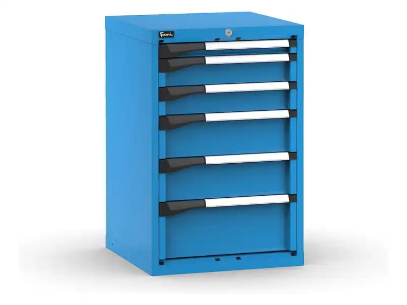 Promo Stagionale Cassettiera da banco Fami Master blu a 6 cassetti ad estrazione regolabile 561x573x850mm