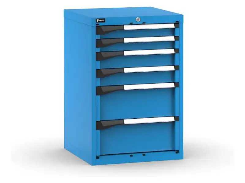 Pagamento Sicuro Cassettiera da banco Fami Master blu a 6 cassetti per materiali voluminosi 561x573x850mm