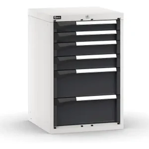 Ultime Pezzi Cassettiera da banco Fami Master bicolore a 6 cassetti per materiali voluminosi 561x573x850mm