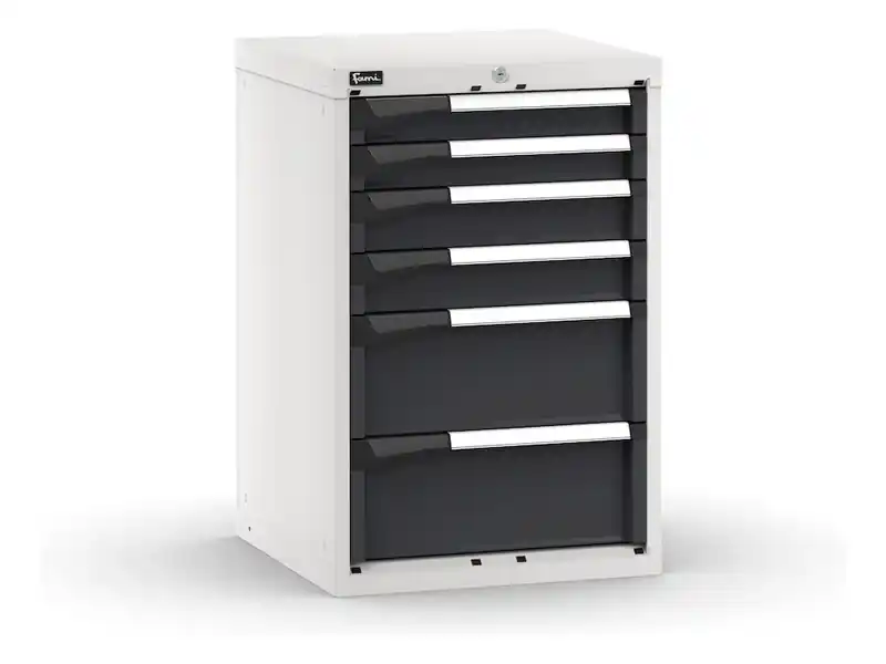 Ultime Pezzi Cassettiera da banco Fami Master bicolore a 6 cassetti per materiali voluminosi 561x573x850mm