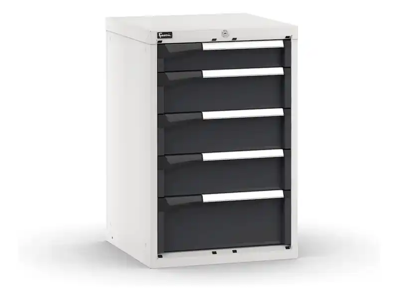 Quantità Limitata Cassettiera da banco Fami Master bicolore a 5 cassetti ad estrazione regolabile 561x573x850mm