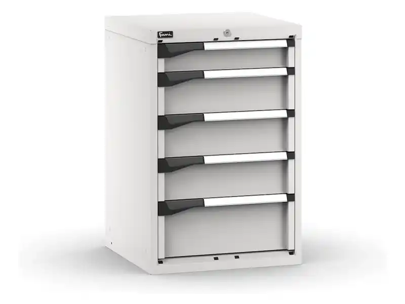 Acquista Ora Cassettiera da banco Fami Master grigio a 5 cassetti ad estrazione regolabile 561x573x850mm
