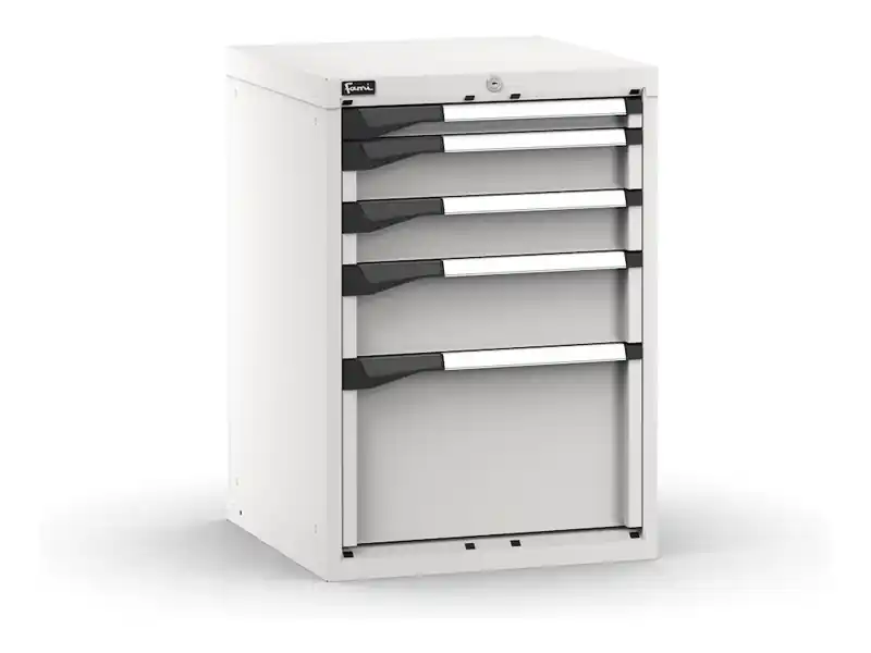 Occasione Cassettiera da banco Fami Master grigio a 5 cassetti ad estrazione regolabile 561x573x800mm